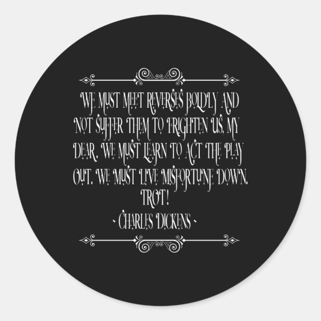 Charles Dickens David Copperfield Buchmotivationa Runder Aufkleber (Vorderseite)