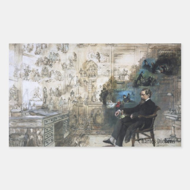 Charles Dickens, der Aufkleber träumt (Vorderseite)