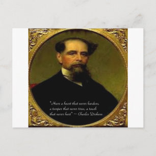 Charles Dickens & Herzliches Zitat Postkarte