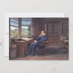 Charles Dickens in seiner Studie Einladung