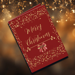 Charles Dickens inspirierte rote Vintage-Karte Feiertagskarte