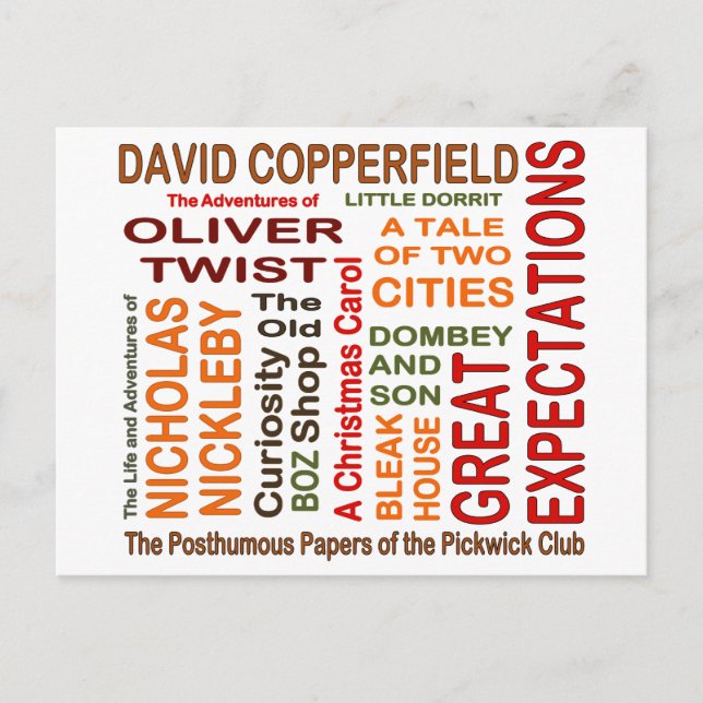 Charles Dickens Novels Postkarte (Vorderseite)
