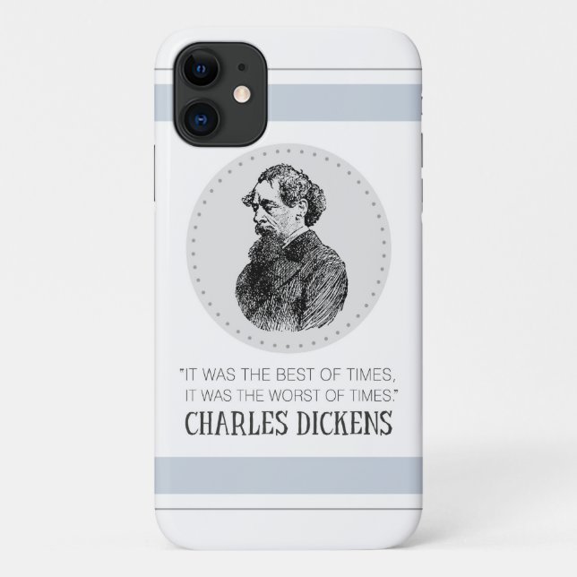 Charles Dickens Portrait und Zitat Case-Mate iPhone Hülle (Rückseite)