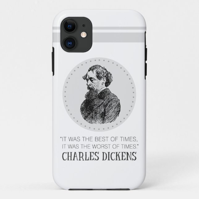 Charles Dickens Portrait und Zitat Case-Mate iPhone Hülle (Rückseite)