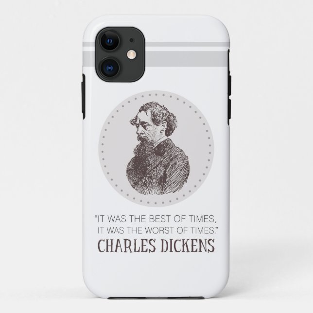 Charles Dickens Portrait und Zitat Case-Mate iPhone Hülle (Rückseite)