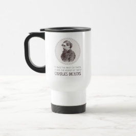Charles Dickens Portrait und Zitat Reisebecher