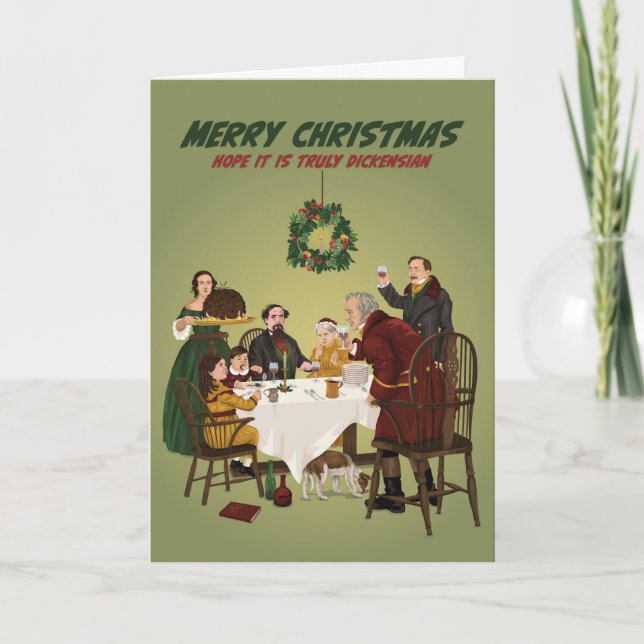 Charles Dickens Truly Dickensian Christmas Karte (Vorderseite)