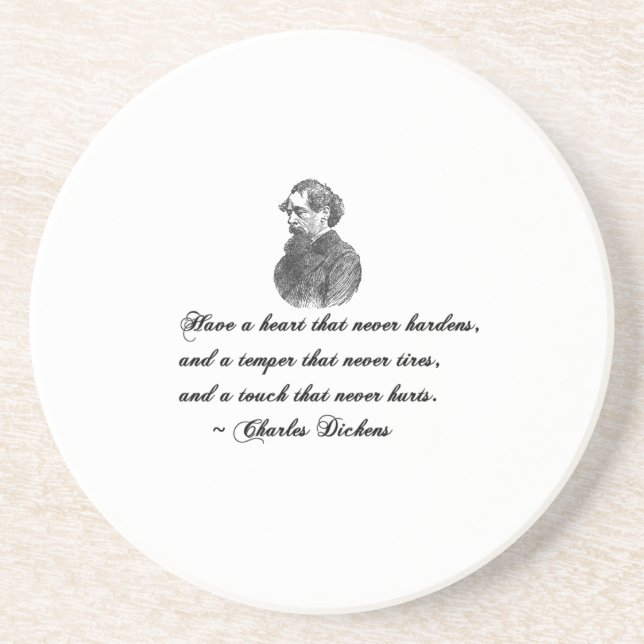 Charles Dickens Zitat unseres Freundes Sandstein Untersetzer (Vorne)