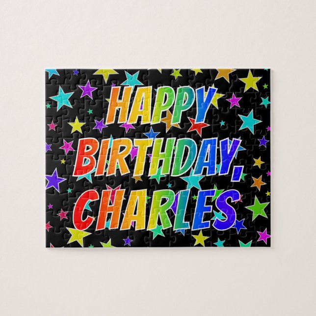"CHARLES" First Name, Fun "HAPPY BIRTHDAY" (Horizontal)
