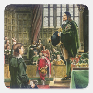 Charles I im Unterhaus Quadratischer Aufkleber