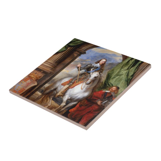 Charles I über Horseback von Van Dyck Fliese (Seite)