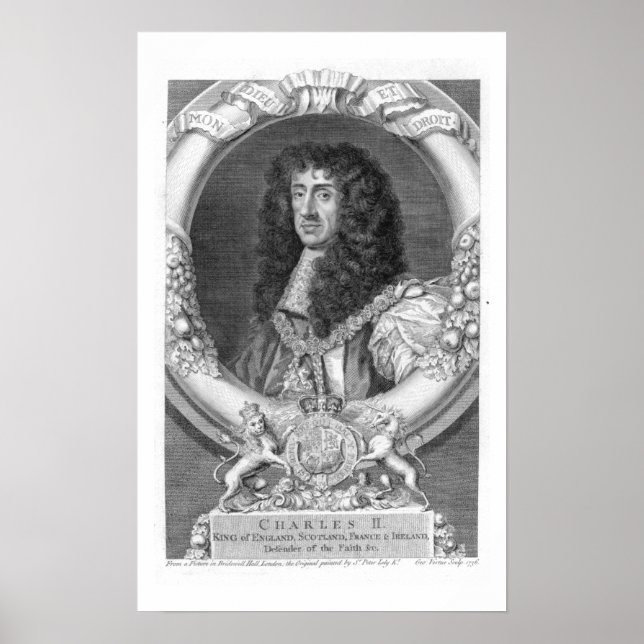 Charles II (1630-85) König von Großbritannien und  Poster (Vorne)