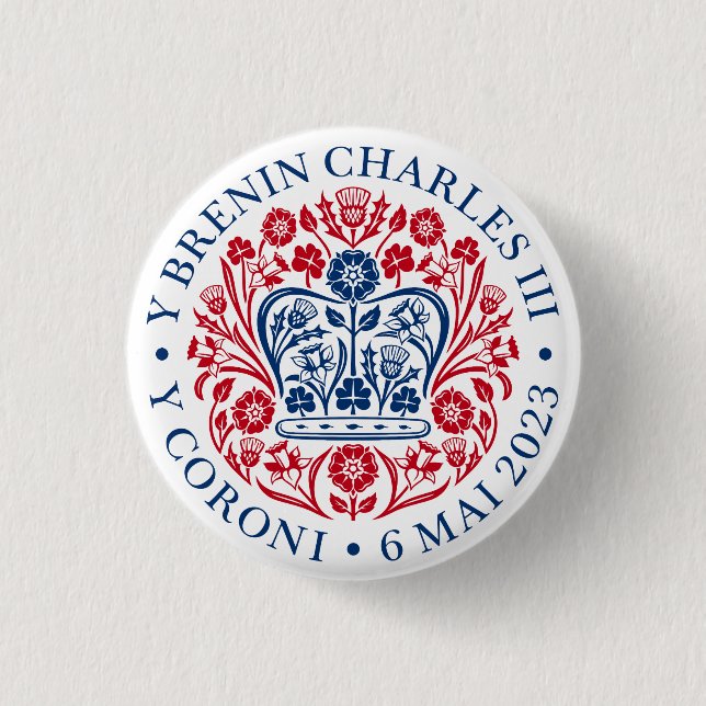 Charles III Coronation 3 Cm Round-Abzeichen Button (Vorderseite)