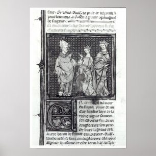Charles III der Einfache mit seiner Ehefrau und se Poster
