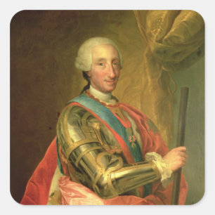 Charles III in der Rüstung, nach 1759 Quadratischer Aufkleber