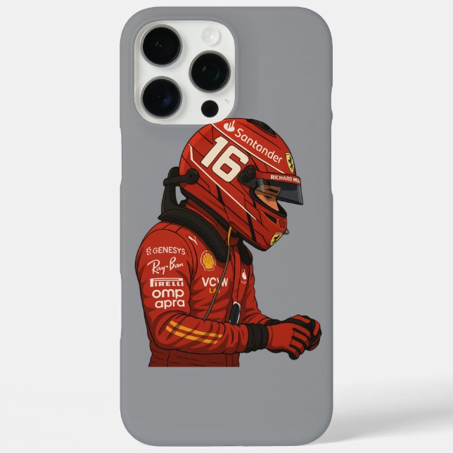 Charles Leclerc iPhone 16 Pro Max Hülle (Rückseite)