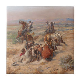 Charles M. Russell Das stürmische Leben Fliese
