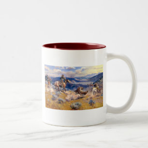 Charles M. Russells Loops and Swift Horses (1916) Zweifarbige Tasse