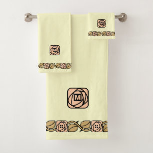 Charles Mackintosh Arts & Crafts Style Rose Frieze Badhandtuch Set