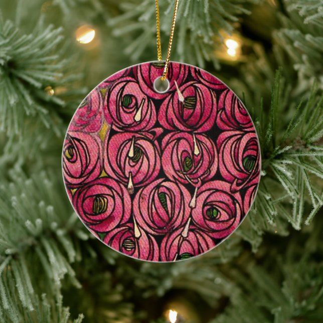 Charles Mackintosh Gemälde, Rose Keramik Ornament (Baum)