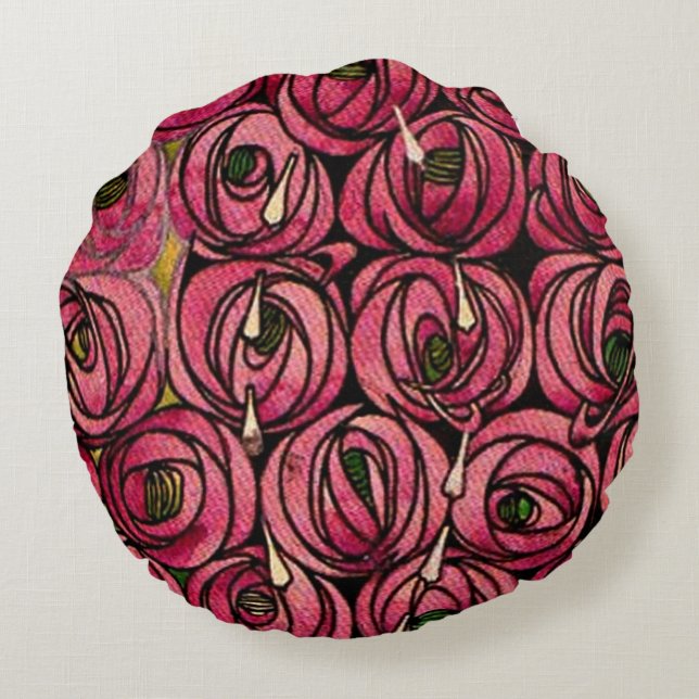 Charles Mackintosh Gemälde, Rose Rundes Kissen (Rückseite)