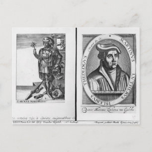 Charles Martel und Martin Luther Postkarte