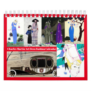 Charles Martin Art déco Calendrier de mode