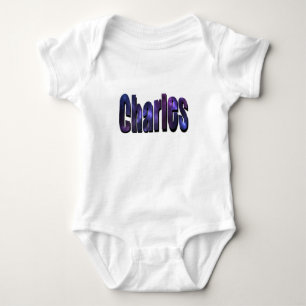 Charles Name aus Nebelwolken gemacht, Baby Strampler