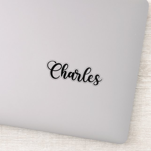 Charles Name - Handgeschriebene Kalligrafie Aufkleber (Detail)