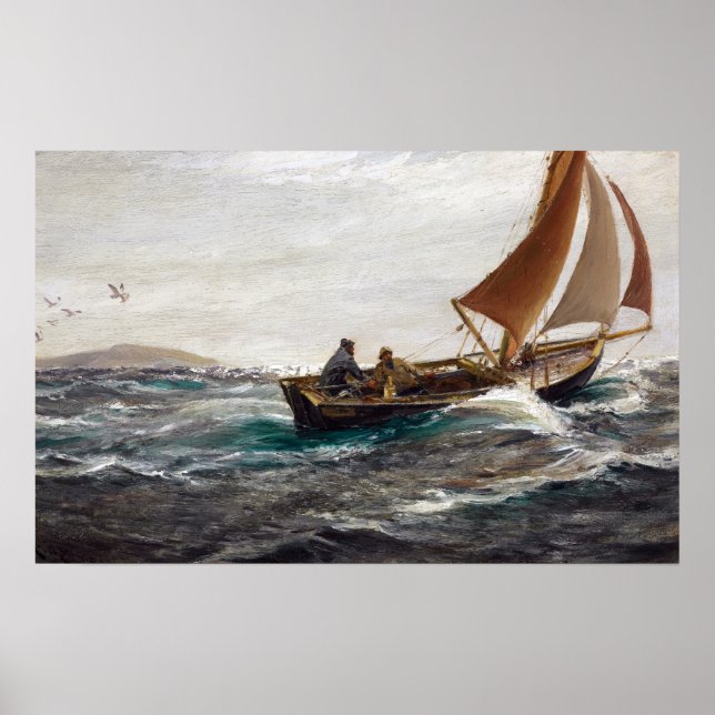 Charles Napier Hemy mit Wind und Gezeiten Poster (Vorne)