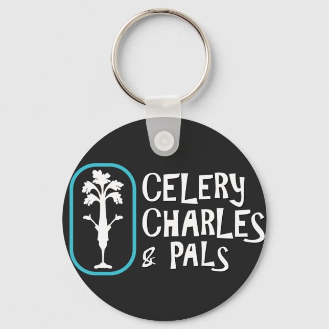 'Charles & Pals' Black Button Schlüsselanhänger (Vorderseite)