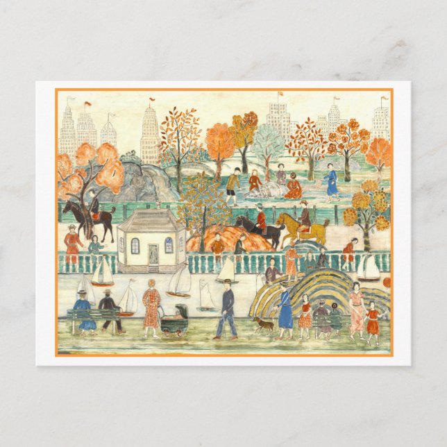 Charles Prendergast Malerei, Zentralpark im Herbst Postkarte (Vorderseite)