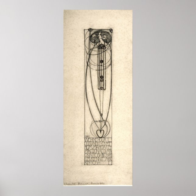 Charles Rennie Mackintosh 1890 New Year's Card Poster (Vorne)