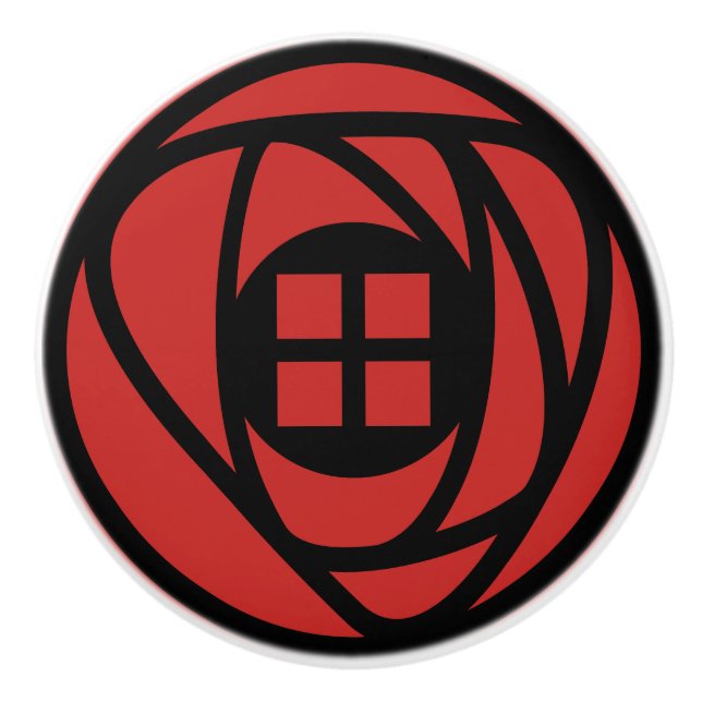 Charles Rennie Mackintosh Arts & Crafts Rose Keramikknauf (Vorderseite)