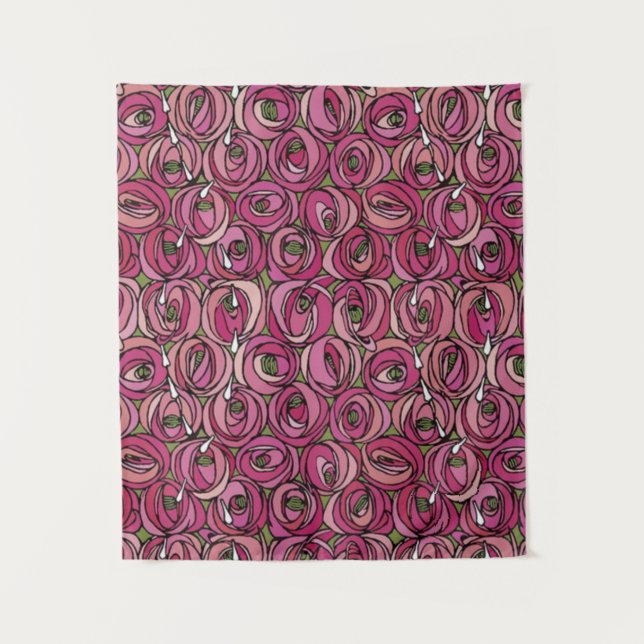 Charles Rennie Mackintosh Blume Design Wandteppich (Vorderseite)