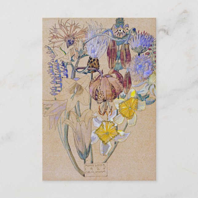 Charles Rennie Mackintosh - Mont Louis - Blume Begleitkarte (Vorderseite)