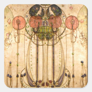 Charles Rennie Mackintosh Quadratischer Aufkleber