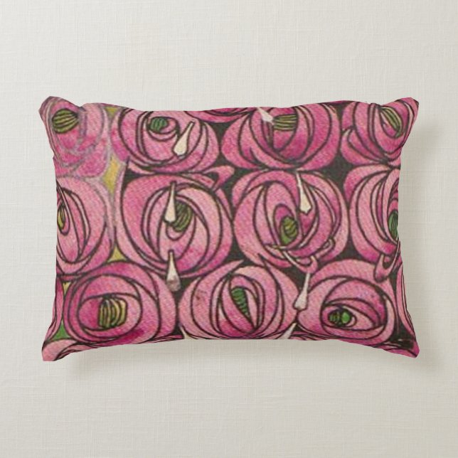Charles Rennie Mackintosh - Rose Dekokissen (Vorderseite)