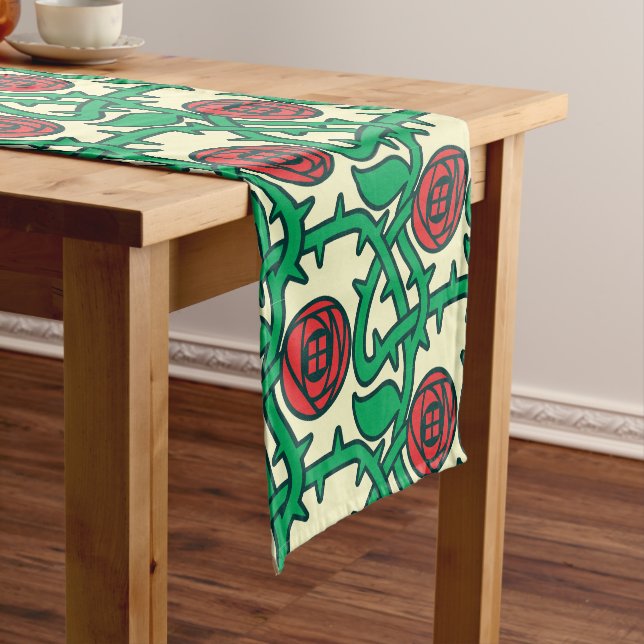 Charles Rennie Mackintosh Rose Pattern Kurzer Tischläufer (Beispiel)