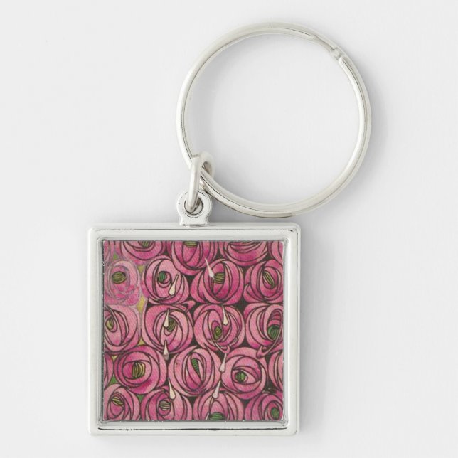 Charles Rennie Mackintosh - Rose Schlüsselanhänger (Vorne)