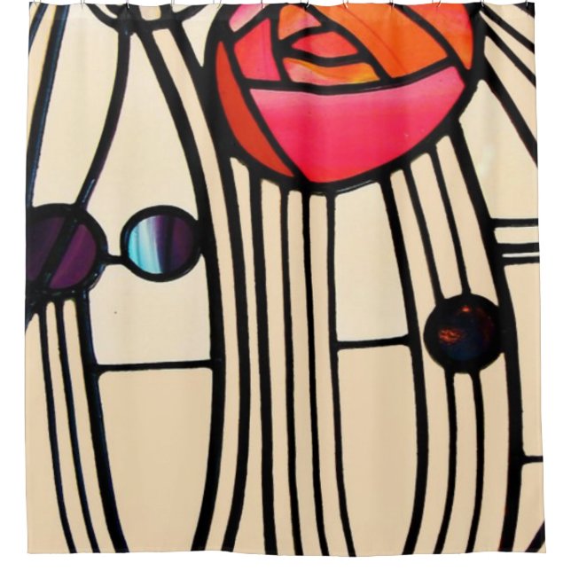 Charles Rennie Mackintosh Stains Glass Duschvorhang (Vorderseite)