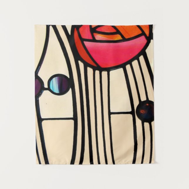 Charles Rennie Mackintosh Stains Glass Wandteppich (Vorderseite)