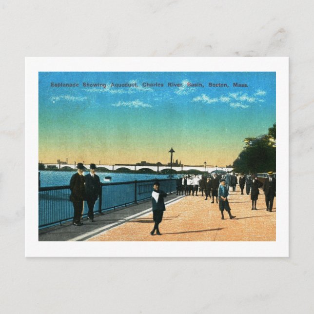 Charles River Esplanade, Boston Vintag Postkarte (Vorderseite)