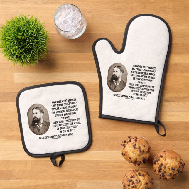 Charles Sanders Peirce Effects Objects Conception Ofenhandschuh & Topflappen-Set (Oben Unten)