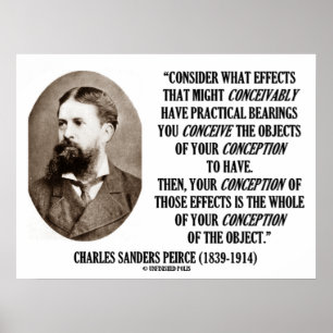 Charles Sanders Peirce Effects Objects Conception Poster