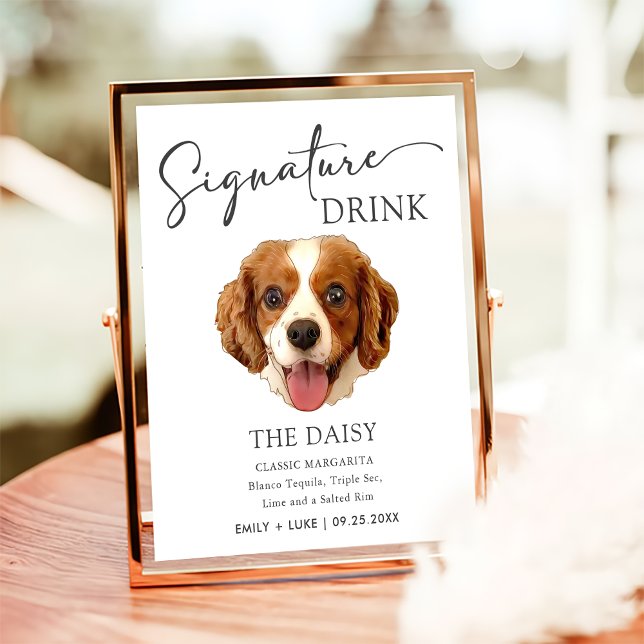 Charles Spaniel Dog Wedding Signature Drink Sign Poster (Von Creator hochgeladen)