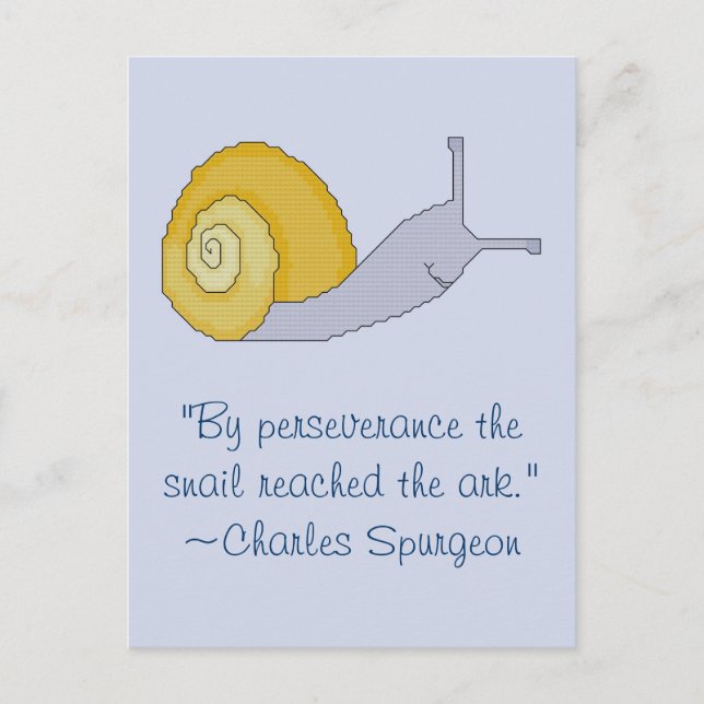 Charles Spurgeon Snail Persistenz Zitat Postcard Postkarte (Vorderseite)