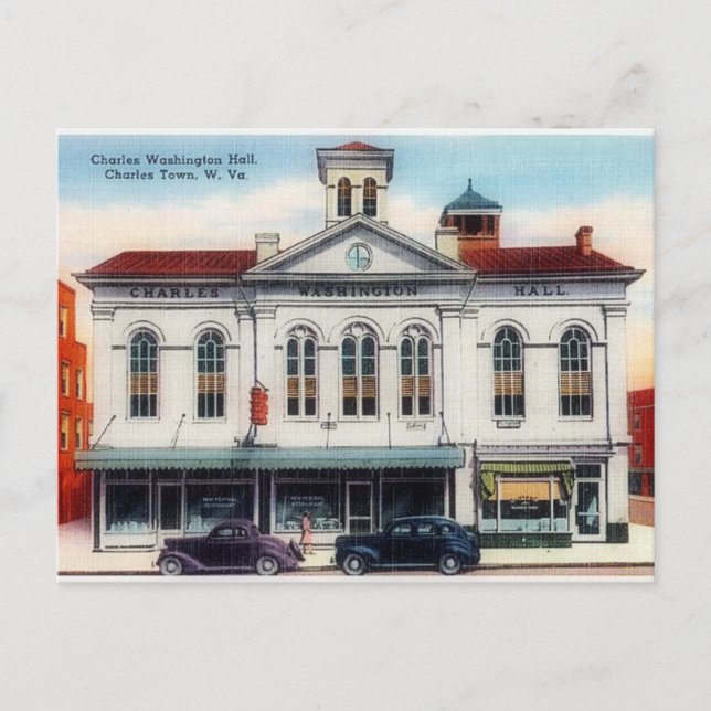 Charles Town Hall, Charles Town, WV Postkarte (Vorderseite)