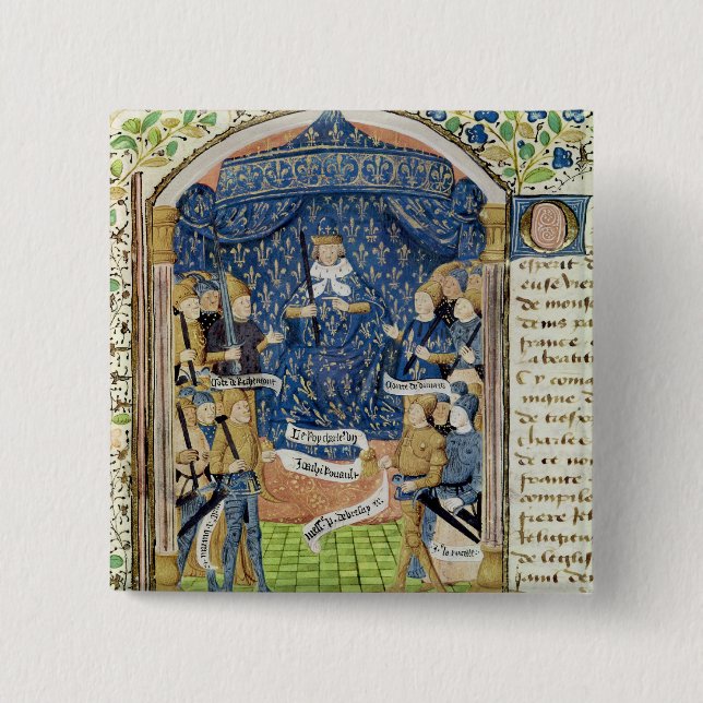 Charles VII umgeben durch sein Gericht Button (Vorderseite)