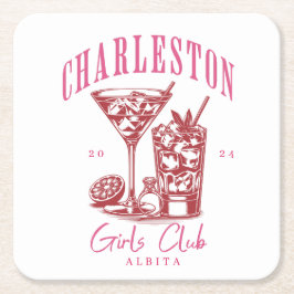 charleston 90er Junggeselinnen-Abschied Rechteckiger Pappuntersetzer
